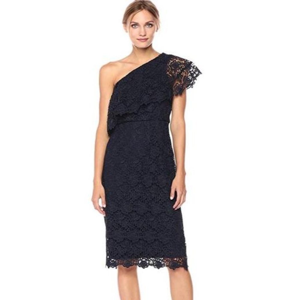 Nanette Lepore One Shoulder Lace Sheath Dress-NWOT